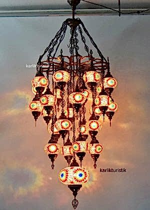 Turkish Mosaic Lamp Ottoman Style 25 Globe Chandeliers I-S-C-5326