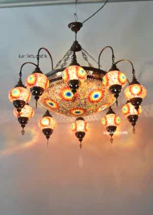 Turkish Sytle Mosaic Chandelier 10 leg  I-S-C-5333