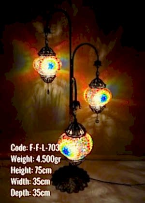Handmade and mosaic sprial desing standing Lamp3 ball filigree F-F-L- 703