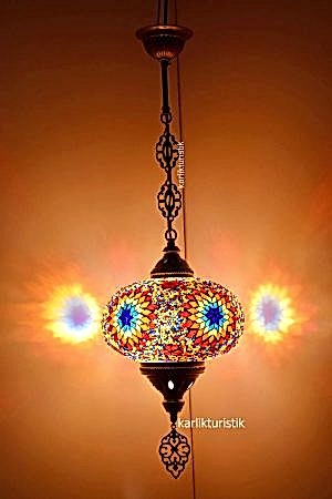 Turkish Mosaic Pendant Lights ,Ottoman Hanging Lamp ,Moraccon Lamp ,Turkish Large  Hanging,Mosaic Pendant Lamp, Handmade - I-S-H-5207