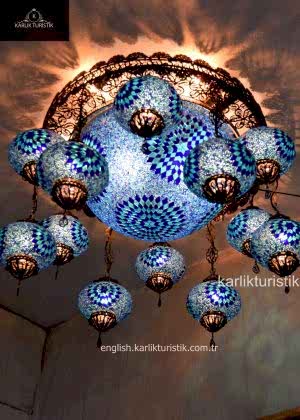 Handmade Mosaic Lamp Chandeliers  Entry light fixture Unique Large SpeciaL,Filigree Lamp ,Hanging F-B-M-104