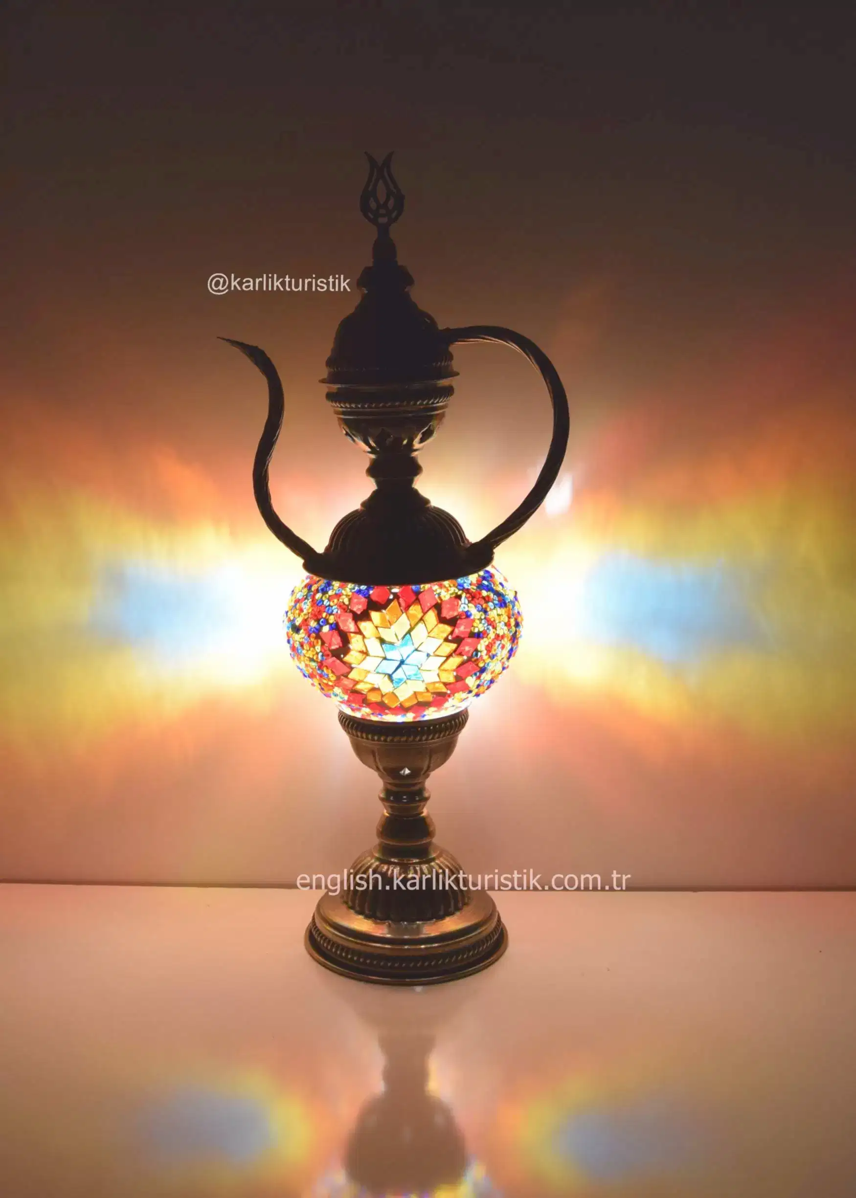 mosaic lamp ewer style -mozaik masa üstü hediyelik lamba10