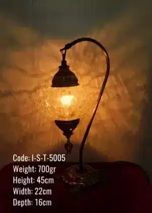 Osmanlı Deveboynu Olta Masa Lambası Metal