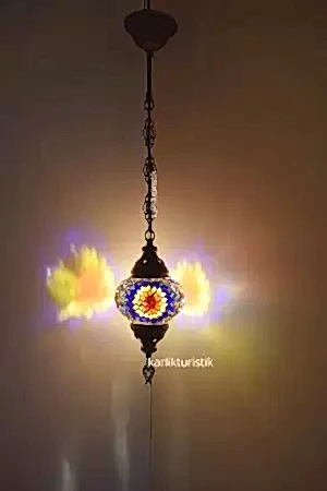 Mozaik Lamba,tekli Sarkıt ,tavan Lambası Renkli , Otantik Aydınlatma , Mozaik Avize I-S-H 5200
