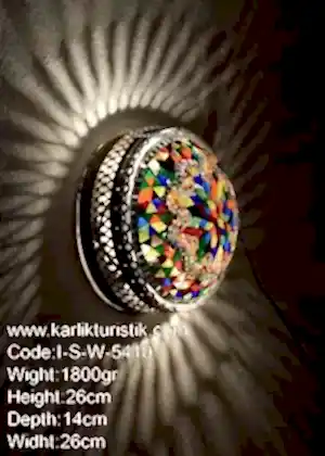 MOZAİK LAMBA  DUVAR  PLAFONİNERİ 25CM METAL SIVAMA