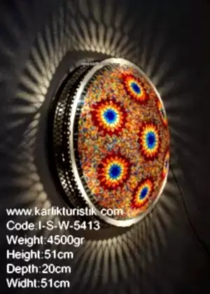 MOZAİK LAMBA  DUVAR  PLAFONİNERİ 50CM METAL SIVAMA