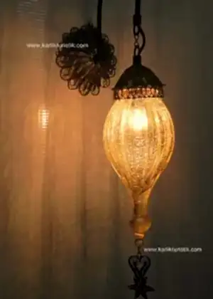 Osmanlı Aplik Küçük El işi Çekme Camlı Telkari