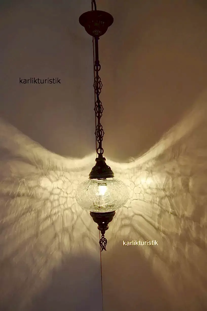 osmanlı tavan sarkıt lamba şefaf çatak metal10