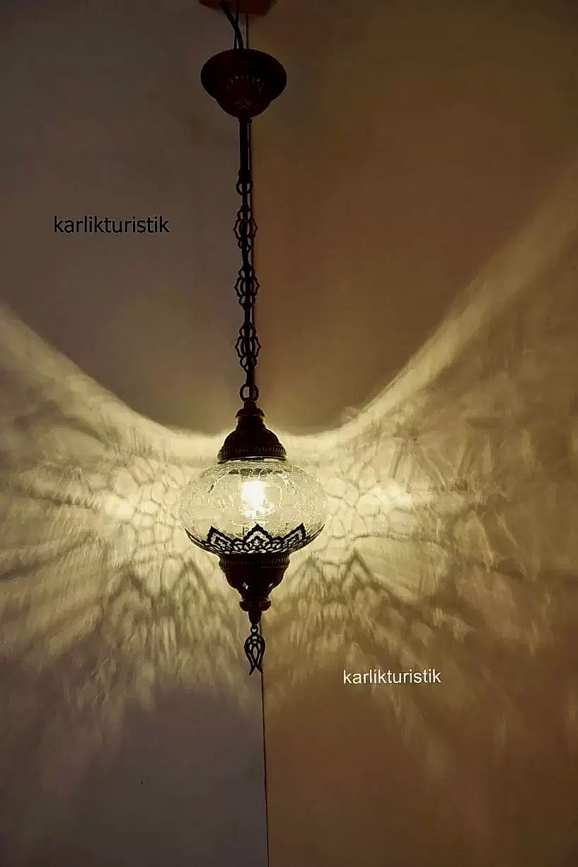 osmanlı tavan sarkıt lamba şefaf çatak metal12