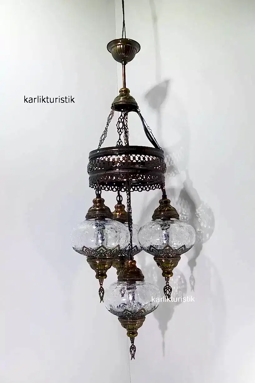 osmanlı tavan sarkıt lamba şefaf çatak metal7