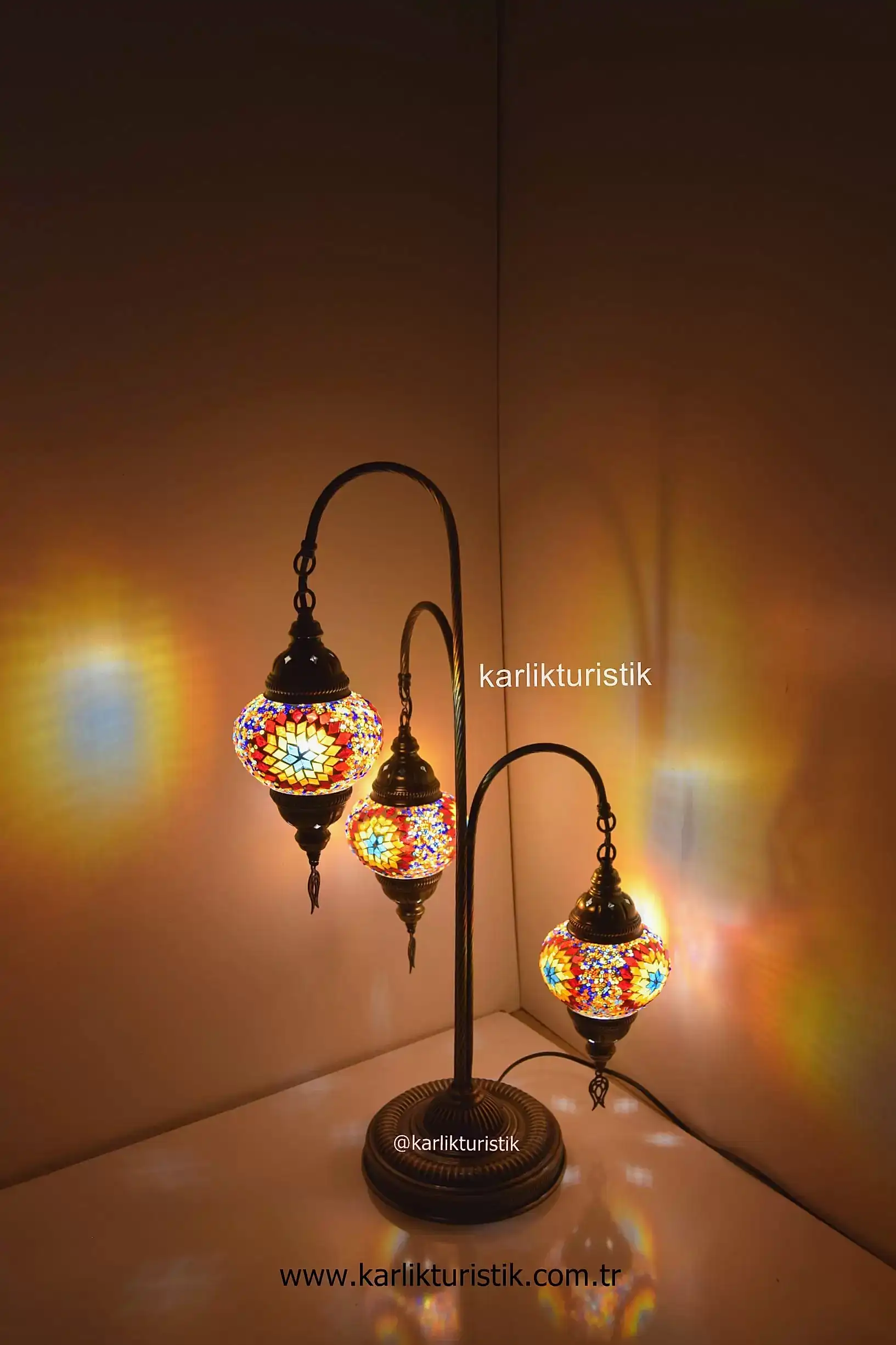 Mosaic Table Lamp , 3 glass turkish floor lamp 2