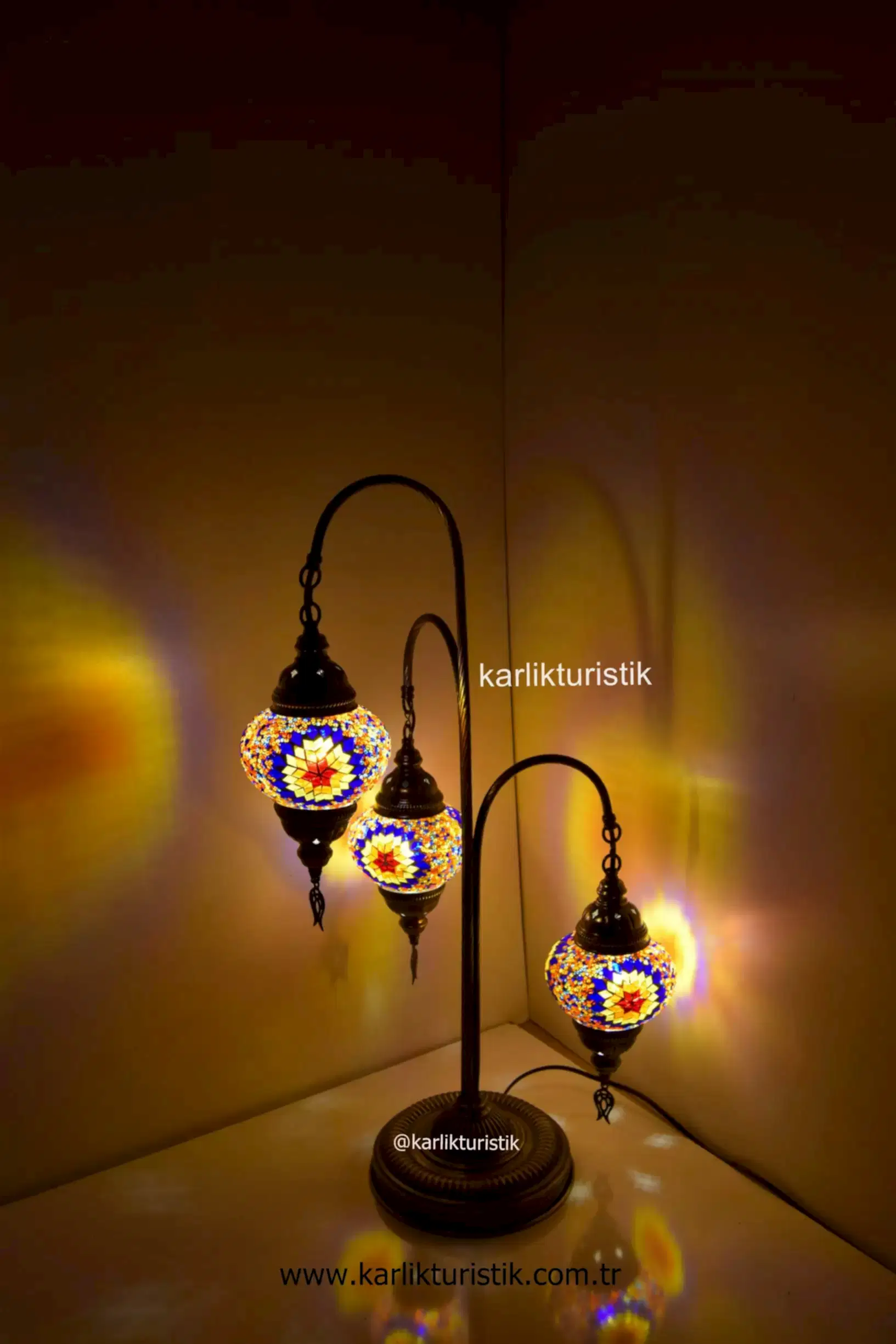 Mosaic Table Lamp , 3 glass turkish floor lamp 3