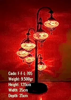 Mozaik Telkari 6 lı Oltalı Lambader - F-F-L-705