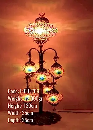 Mozaik Telkari 7 li Oltalı Lambader - F-F-L-709
