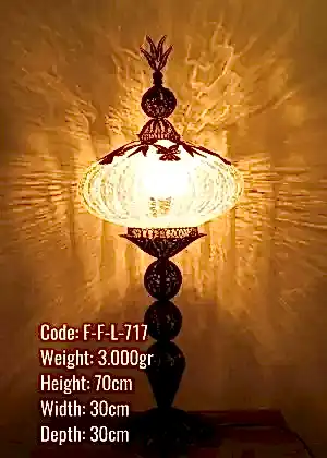 Osmanlı Tekli Köşe Lambası Telkari Ufo Lambader - F-F-L-717