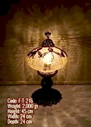 Telkari Mozaik Masa Lambası Orta Ufo Dilimli- F-T-216