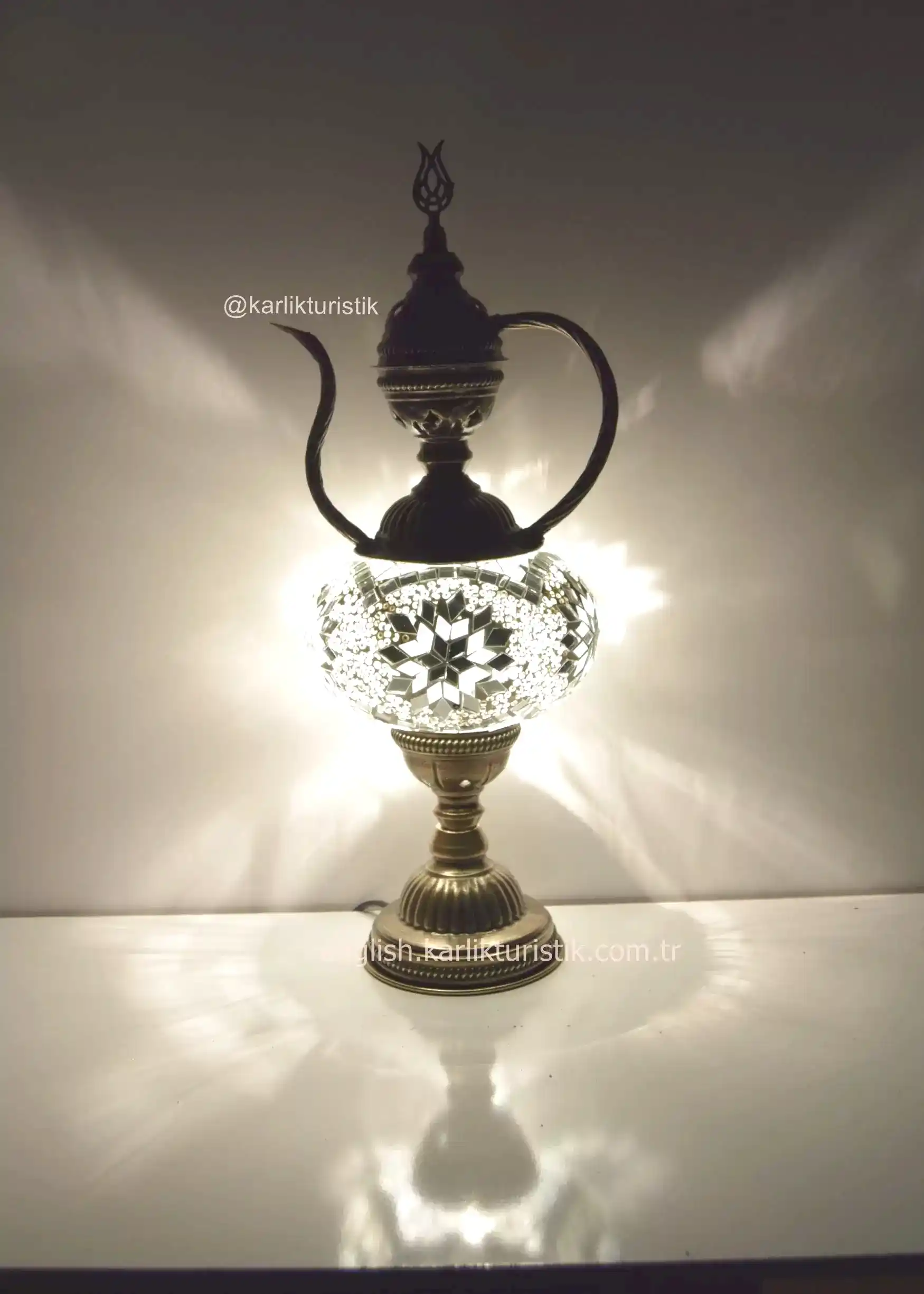mosaic lamp ewer style -mozaik masa üstü hediyelik lamba500