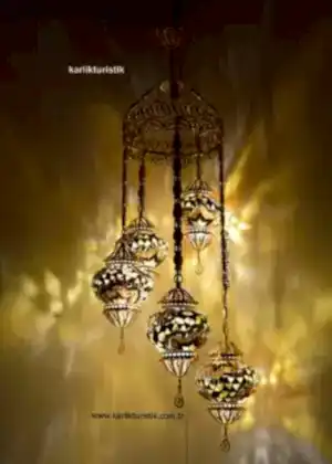 El yapımı Bakır Malzeme Telkari Sanat Mozaik Lamba 5 Lİ Tavan Lambaları Yağmur Damlası MODELİ  Bakır Telkari Dekoratif Avize Merdiven avize Benzersiz ALTIN Kaplama