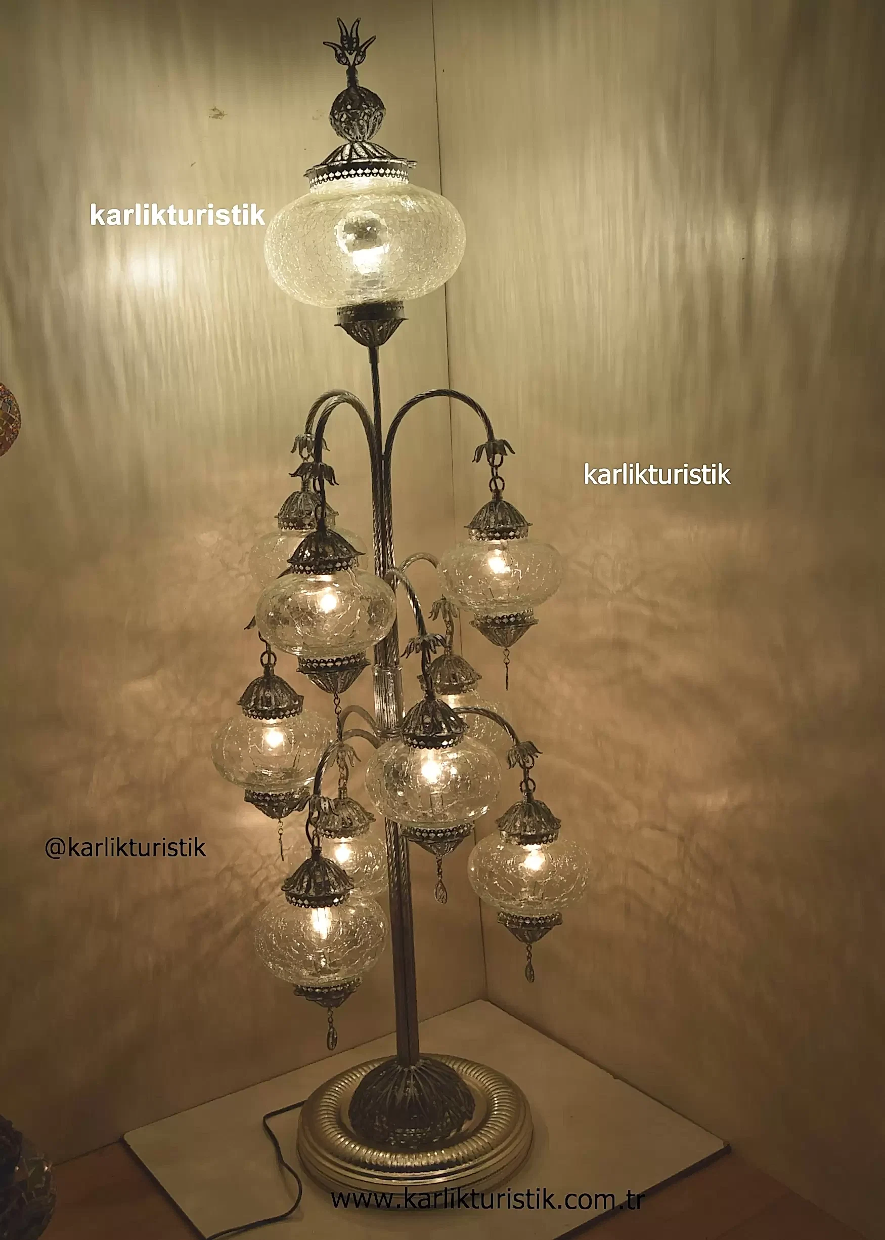 el sanatı bakır telkari 10 lu gümüş kaplama lambader108