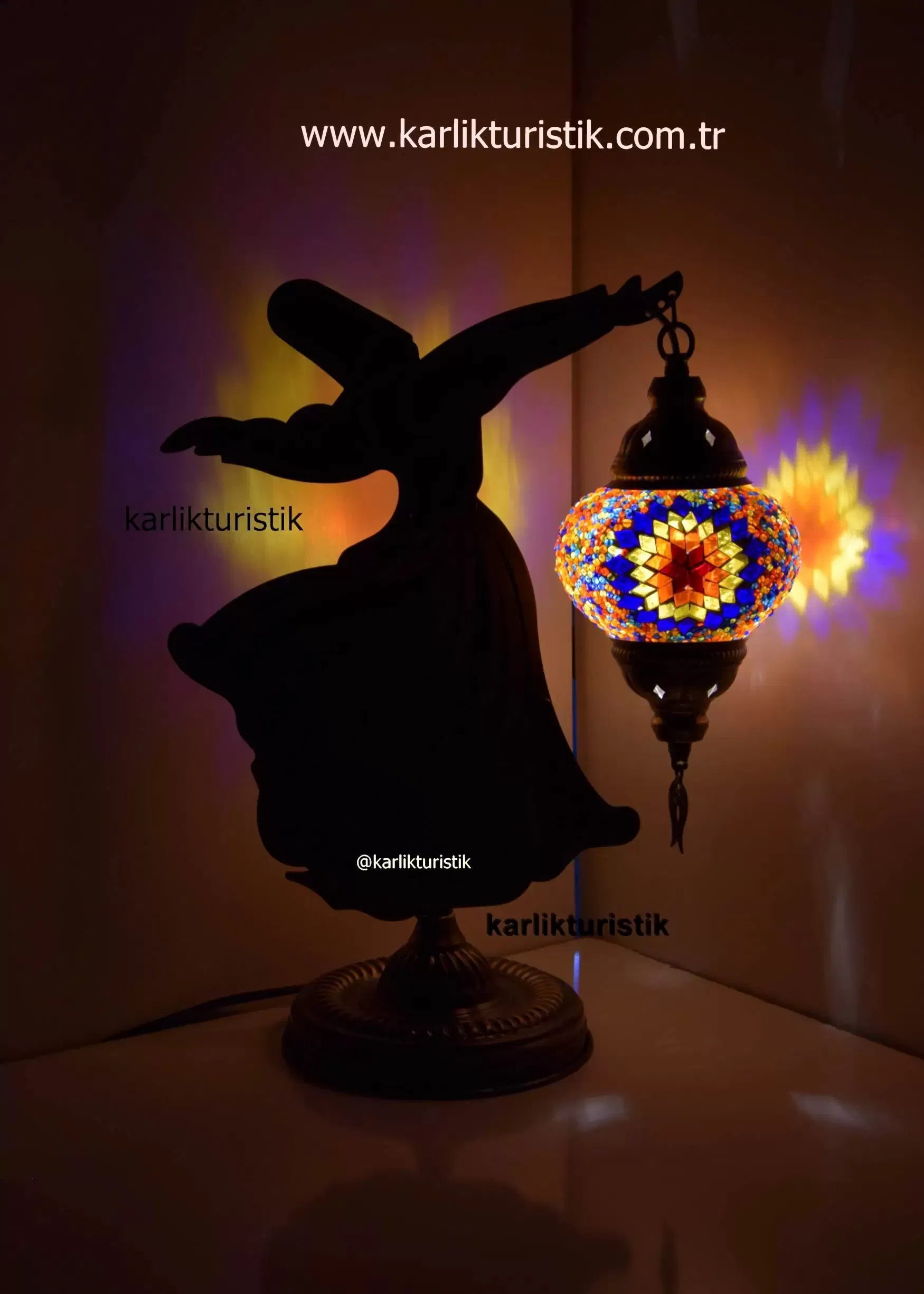 Sezamaen Mozaik Masa Lambası Mevlana64