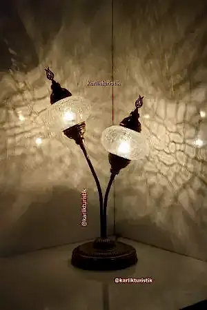 Hediyelik Eşya Otantik masa lambası abajur lale tarzı aydınlatma