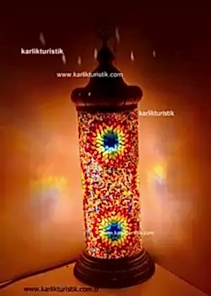 Mozaik silindir lamba, mozaik zemin lambası, mozaik ayaklı lamba, mozaik Köşe Lambası abajur, LARGE