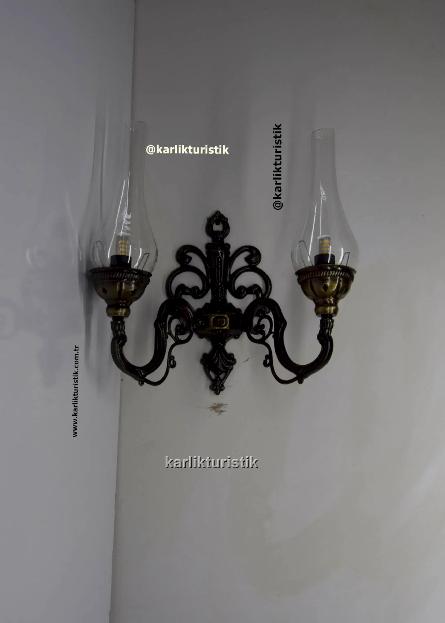 Aplik duvar lambası otantik gaz lambası ev otel restaurant cafe yazlık elektrikli18