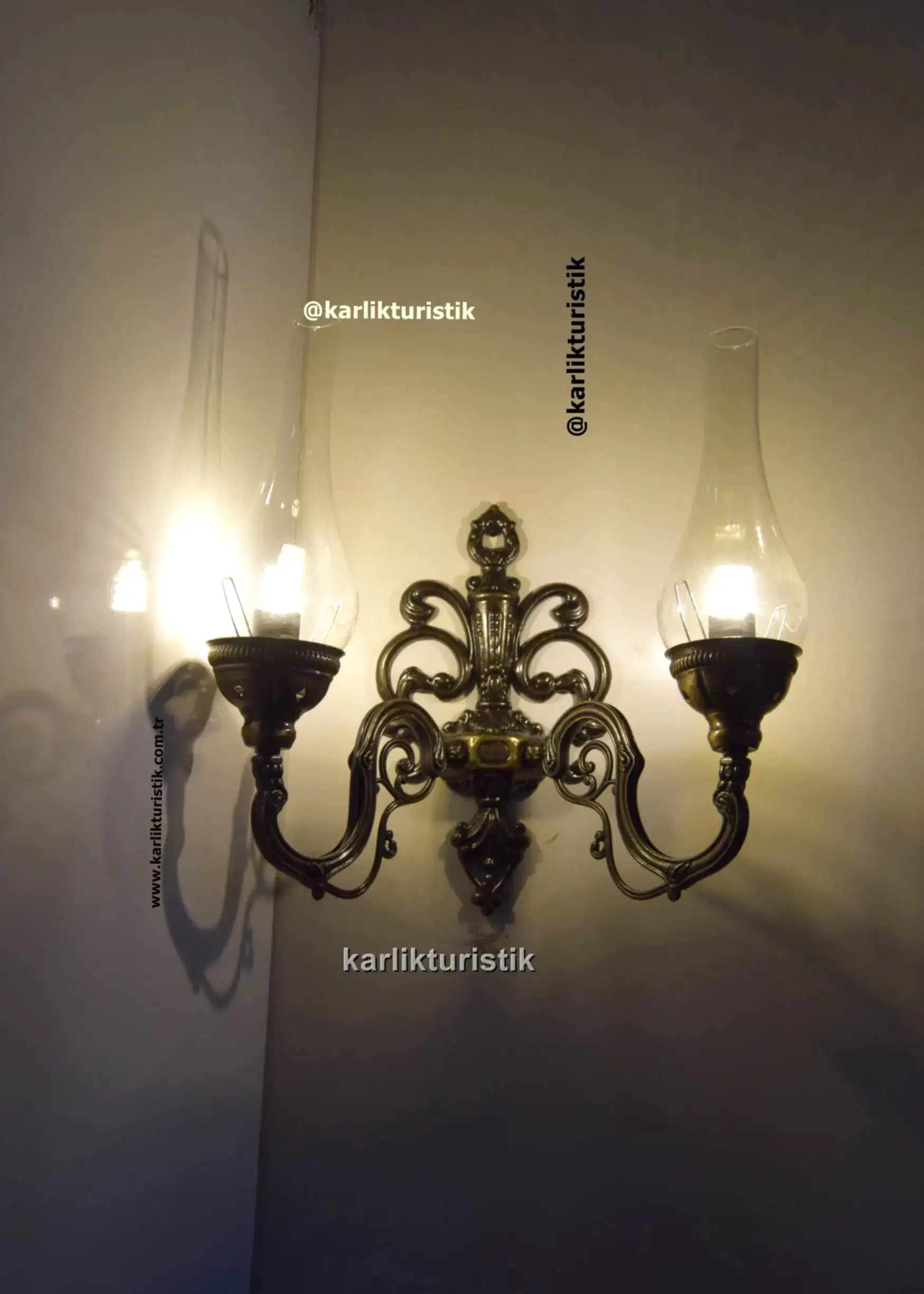 Aplik duvar lambası otantik gaz lambası ev otel restaurant cafe yazlık elektrikli21