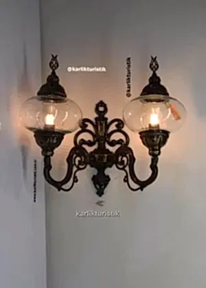 Osmanlı 16cm şeffaf cam çift cidarlı aplik yukarı doğru ISW 5414 -b.