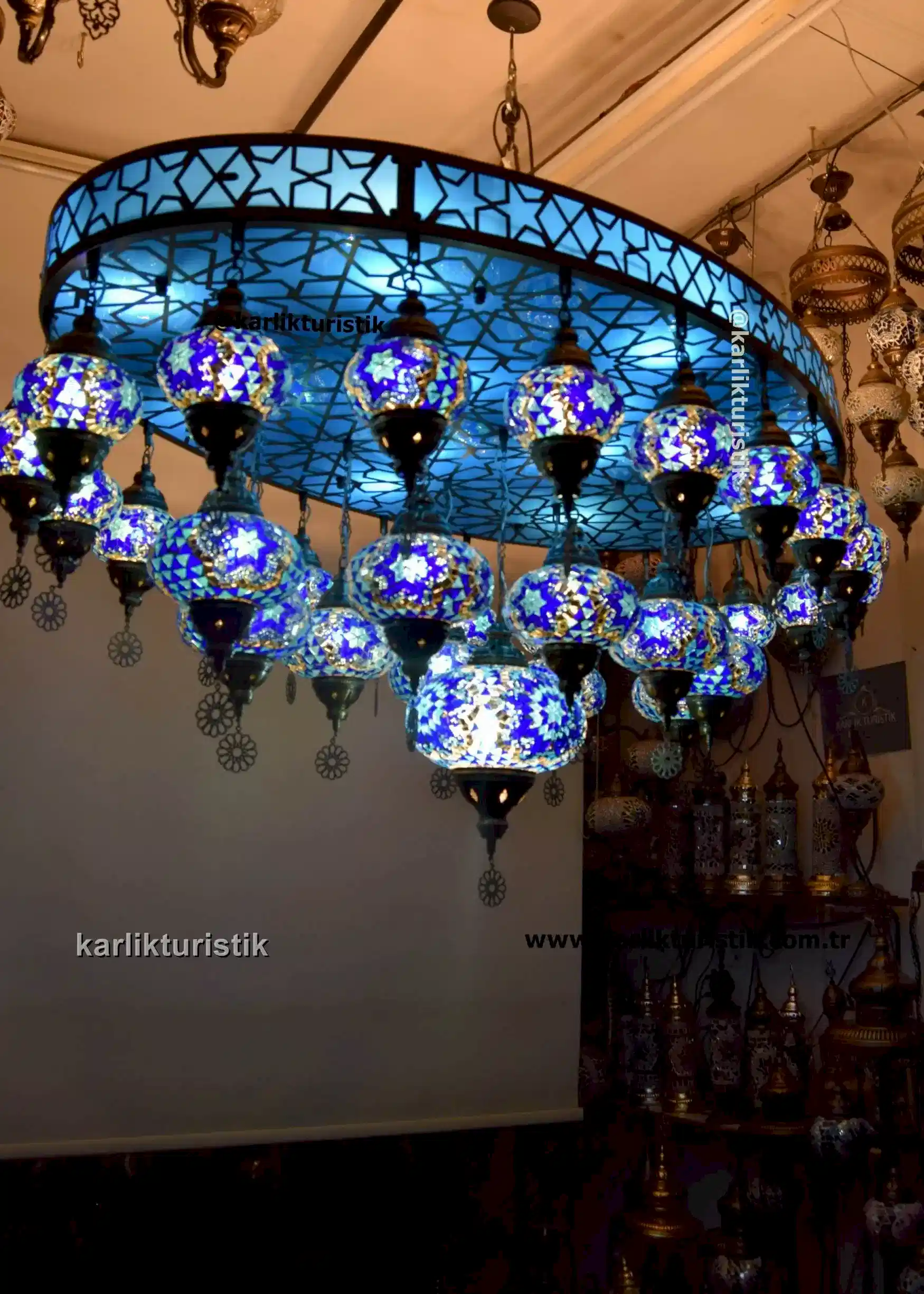 turkuaz elips avize ,özel tasarım dekoratif avize ,tavana yapışık kısa sarkıt çoklu avize decoratif3