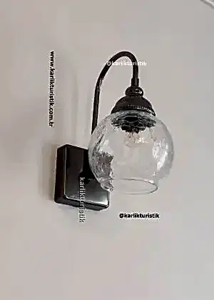 Modern Antre ve Yatak Odası Apliği - Gri Aşağı Yönlü Model