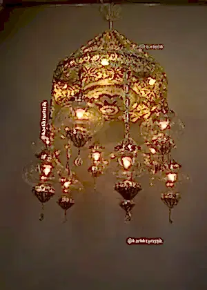 aydınlatma avizeleri dekoraitf özel şık hotel  avizeleri 10 camlı türk otantik lambalar bakır el işi tekari gümüş kaplama